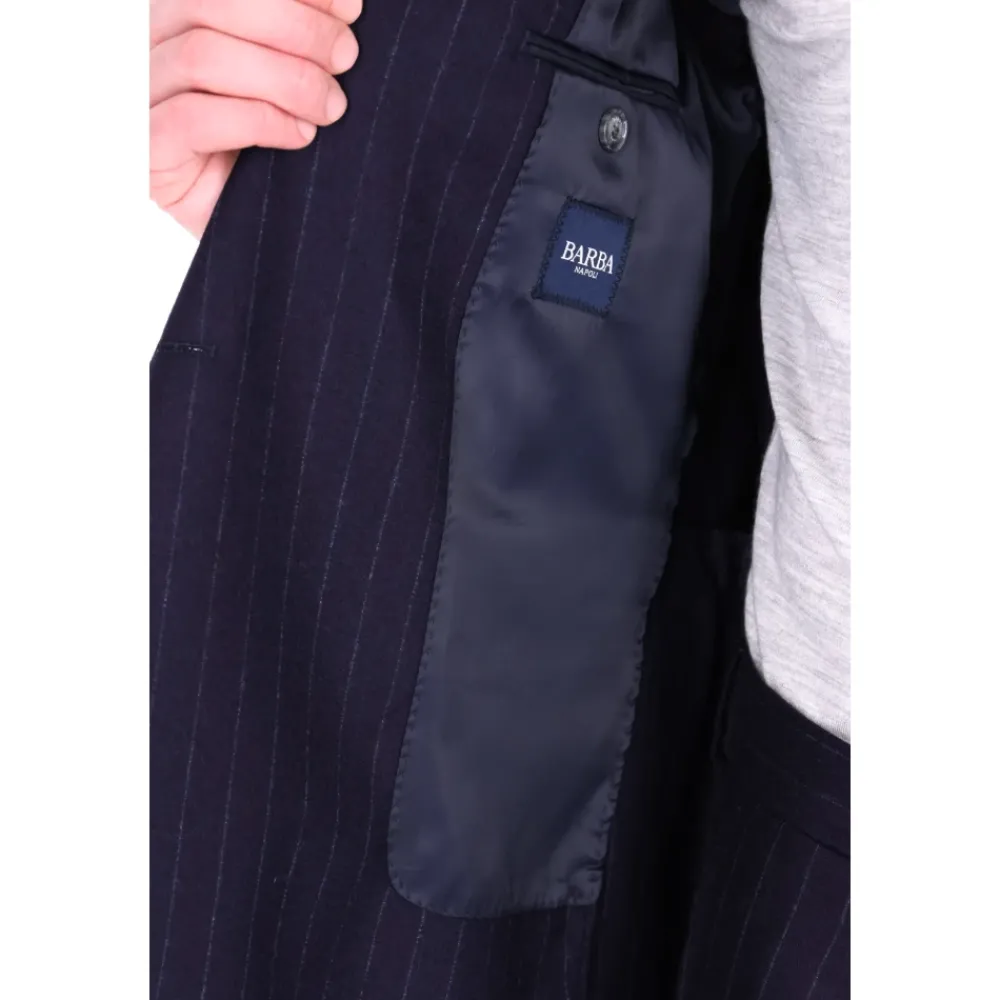 Heren Barba Abito gessato doppiopetto in lana comfort