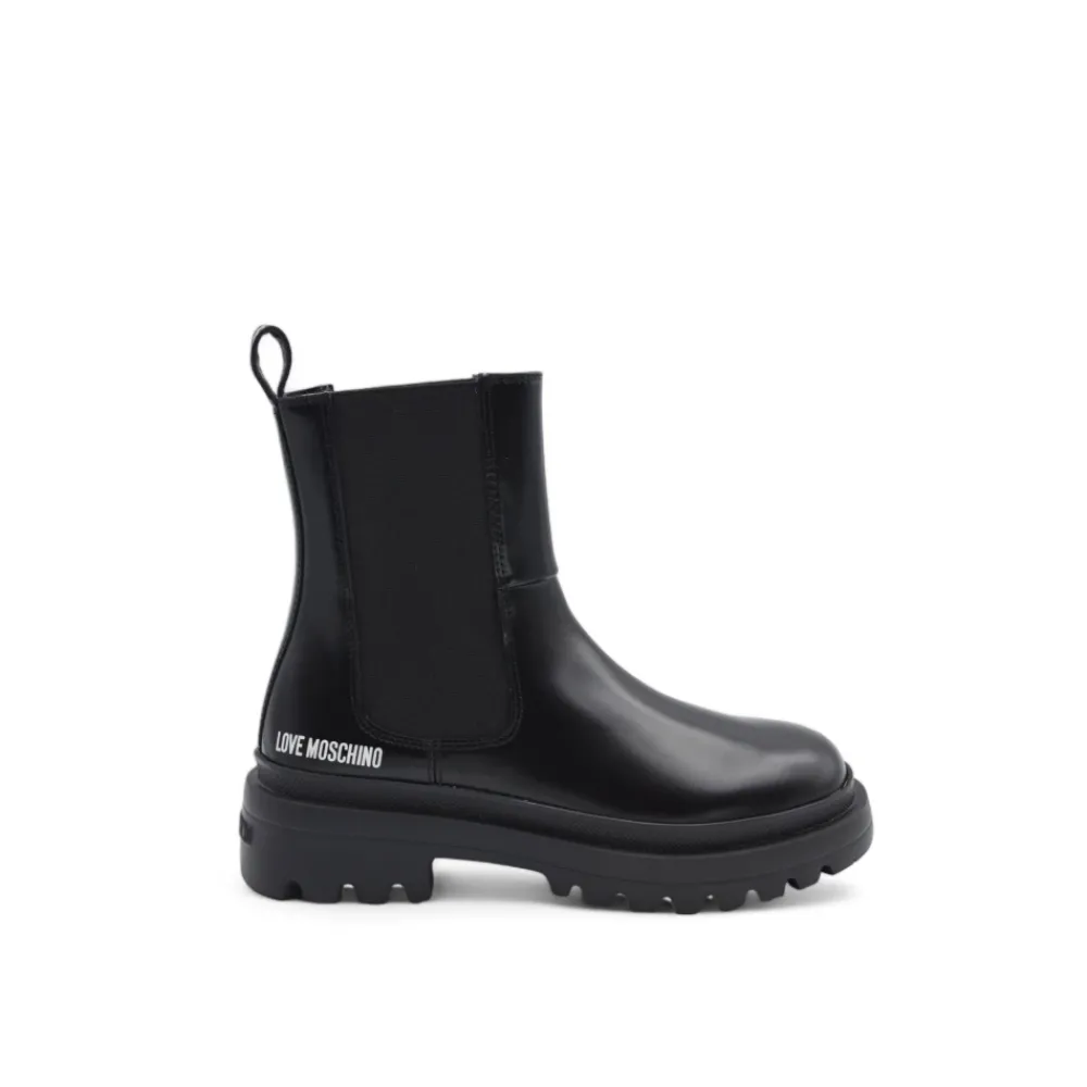 DAMES Love Moschino Chelseaboots^Abrasieve leren enkellaarsjes