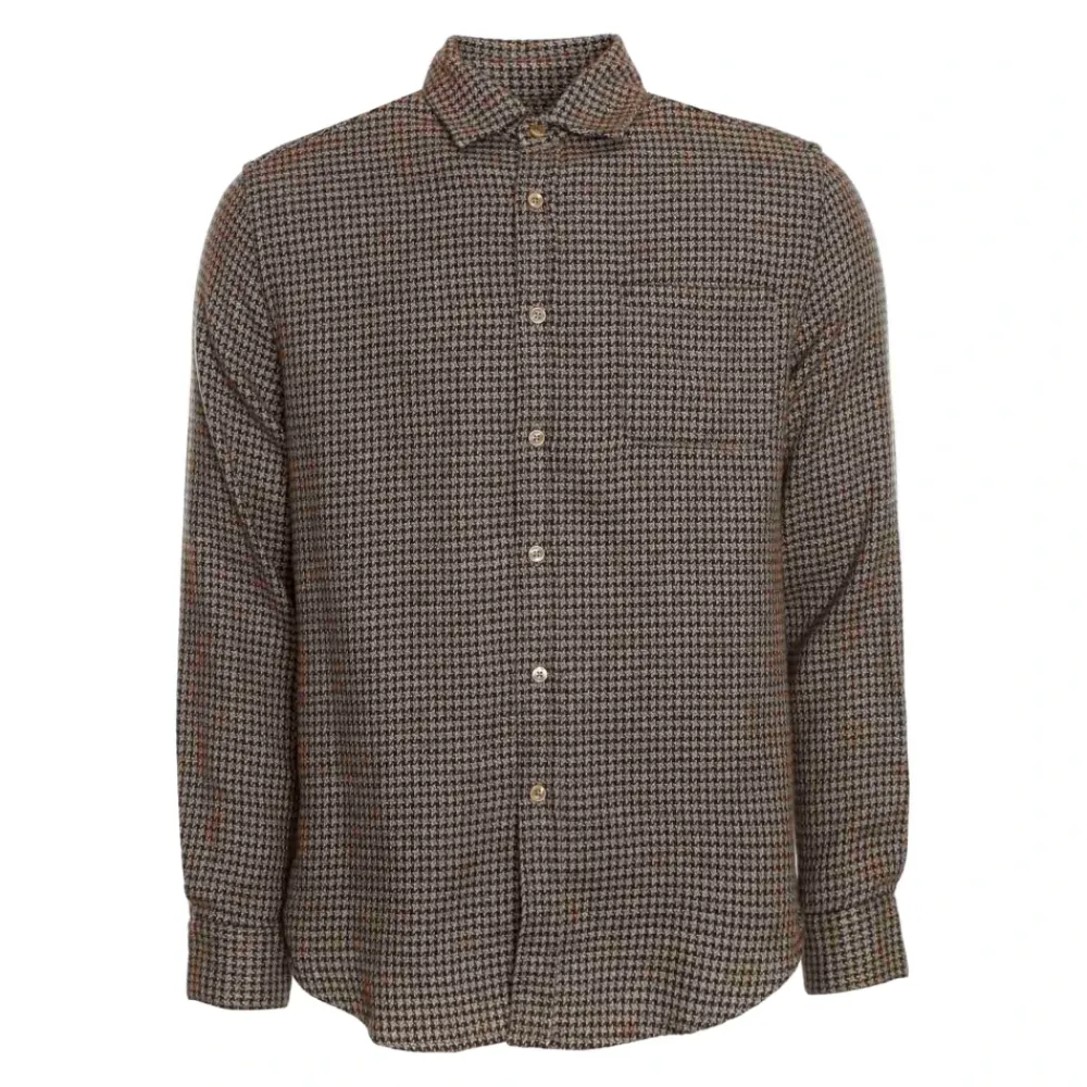 Heren Portuguese Flannel Abstract Pied Poule Shirt