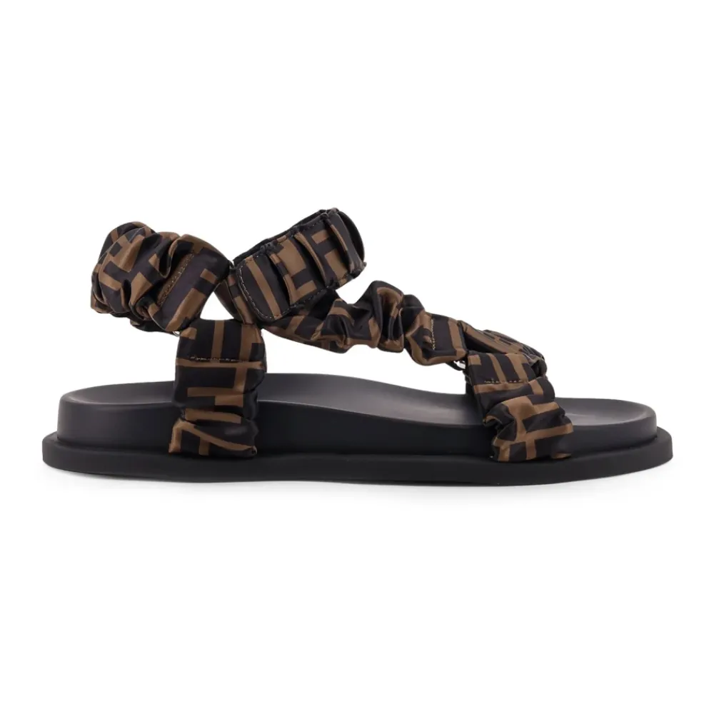 DAMES Fendi Sandalen^Anatomische Velcro Sandalen met Metalen Haken