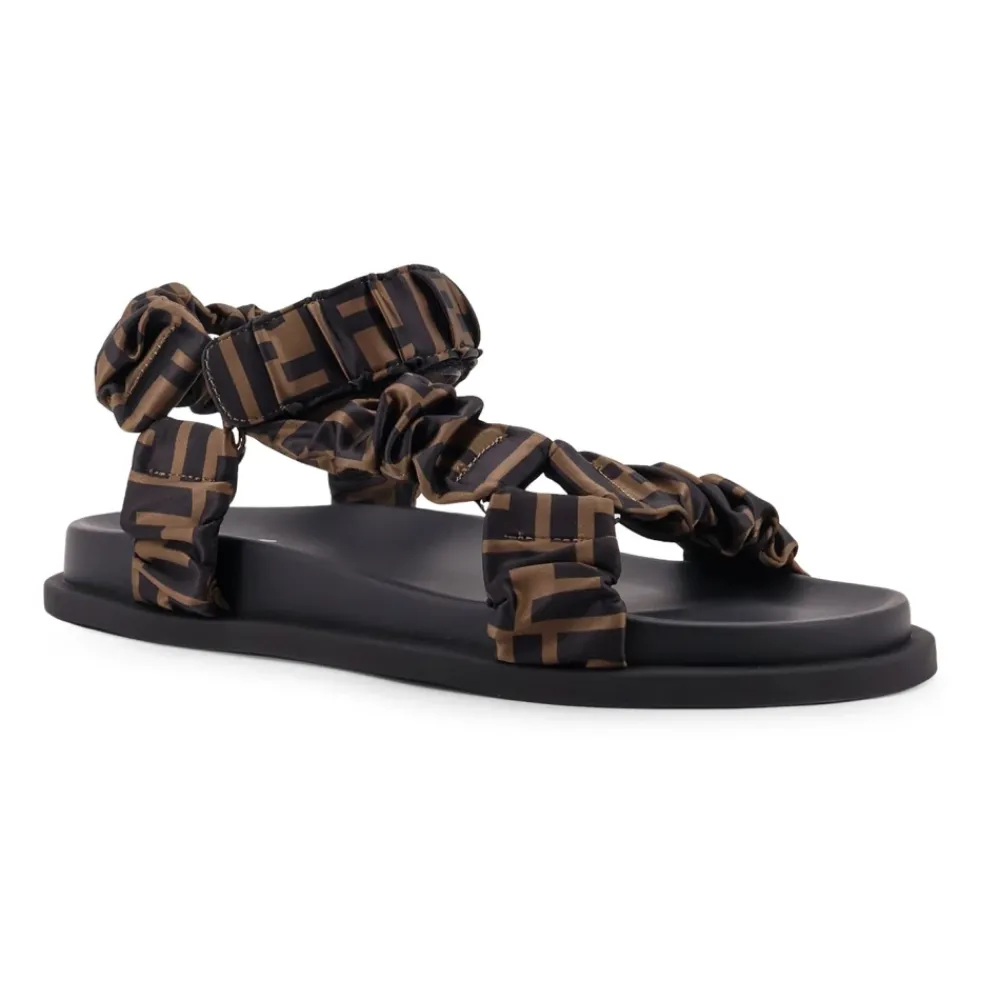 DAMES Fendi Sandalen^Anatomische Velcro Sandalen met Metalen Haken