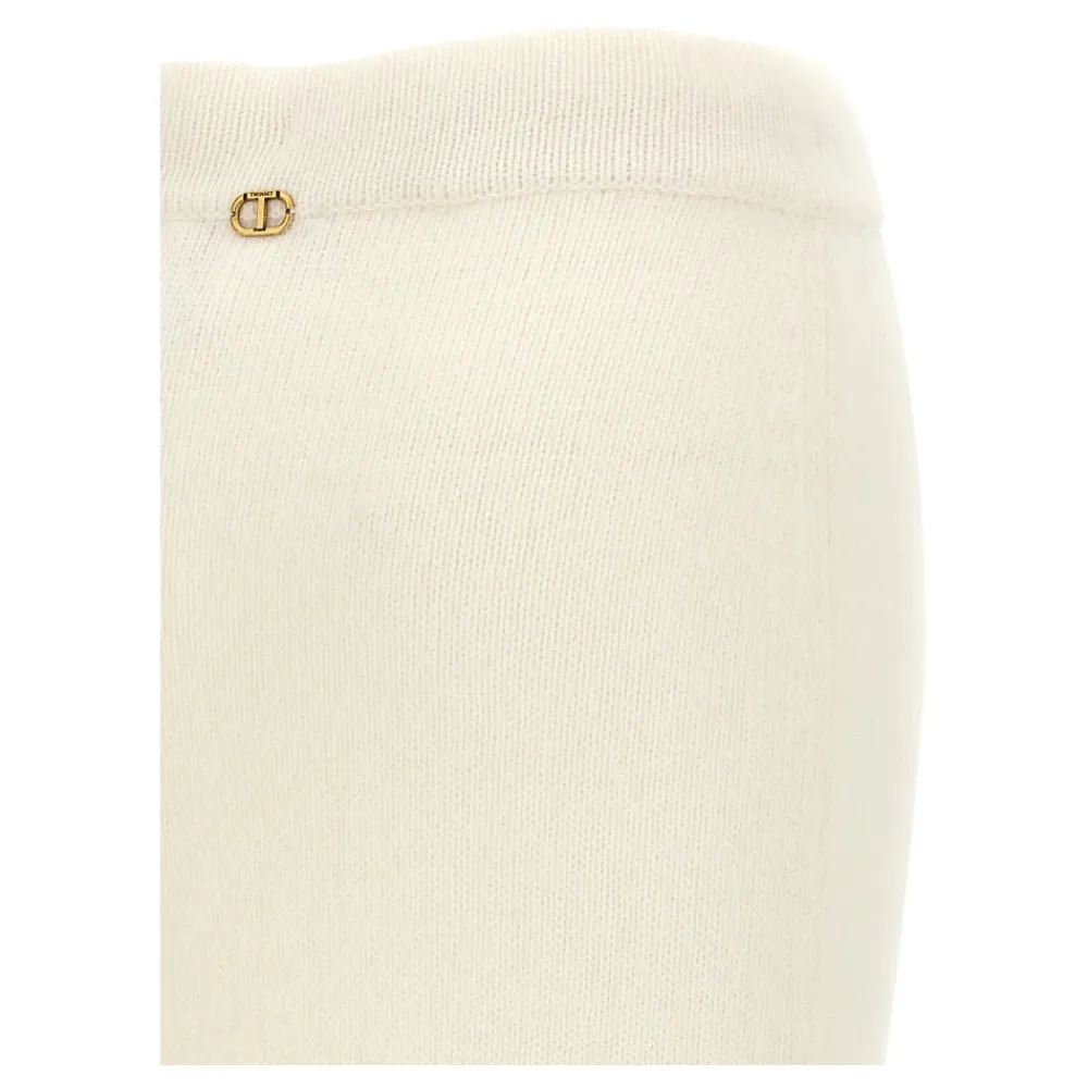 DAMES Twinset Angora Blend Gebreide Longuette Rok