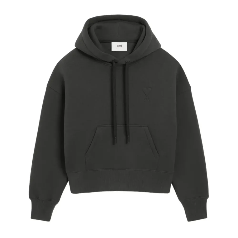 DAMES Ami Paris Antraciet Hoodie met voorzak