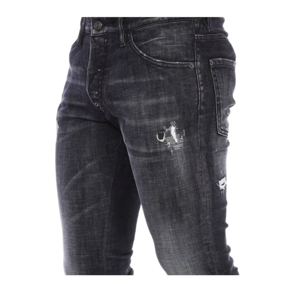 Heren Dsquared2 Jeans^Antraciet Katoenen Skinny Jeans
