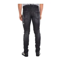 Heren Dsquared2 Jeans^Antraciet Katoenen Skinny Jeans