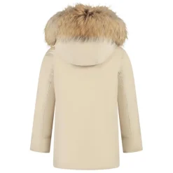 Woolrich Arctische wasbeer parka in Milky Cream