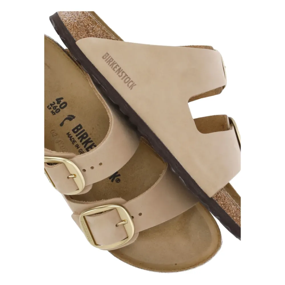 DAMES Birkenstock Arizona Big Buckle Nubuck Leren Sandalen