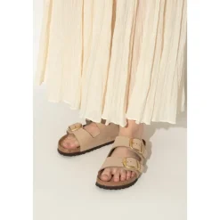 DAMES Birkenstock Arizona Big Buckle Nubuck Leren Sandalen