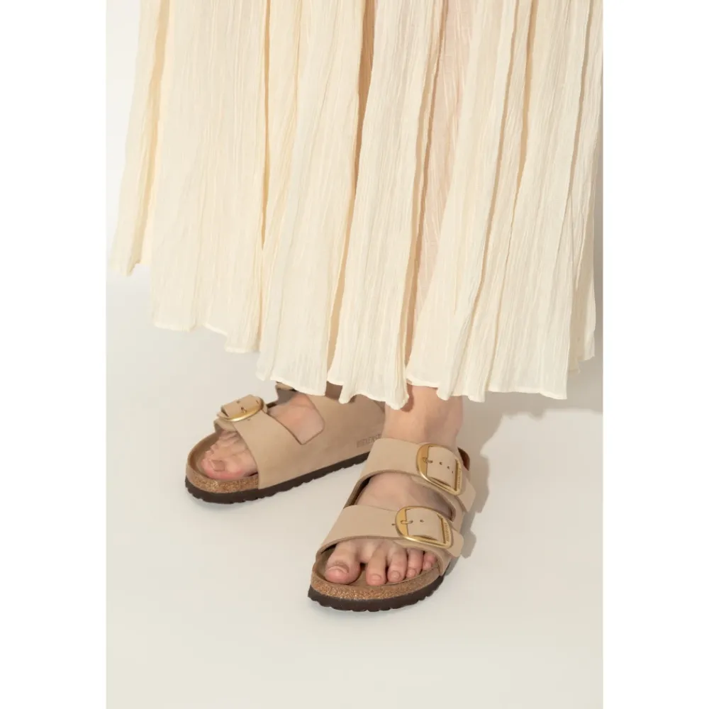 DAMES Birkenstock Arizona Big Buckle Nubuck Leren Sandalen