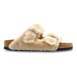 DAMES Birkenstock Arizona Shearling Rivet Logo slides