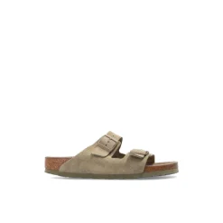 Heren Birkenstock Arizona Soft Footbed Suède Sandalen