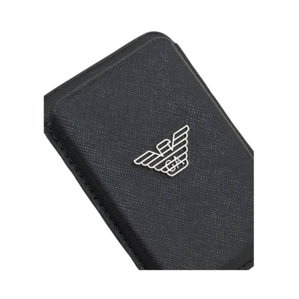 Heren Emporio Armani ASV Regenerated Saffiano Magnetic Card Holder