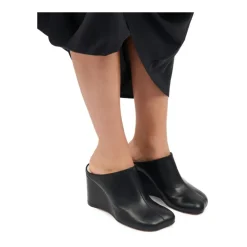 DAMES MM6 Maison Margiela Asymmetric Toe Leather Mules