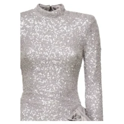 DAMES ROTATE Birger Christensen Asymmetrische Jurk met Rits en Drapering