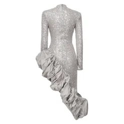 DAMES ROTATE Birger Christensen Asymmetrische Jurk met Rits en Drapering