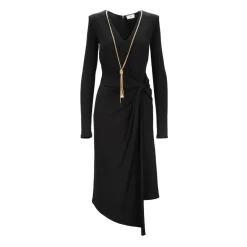 DAMES Elisabetta Franchi Jurken^Asymmetrische Jurk met Rits en Ketting