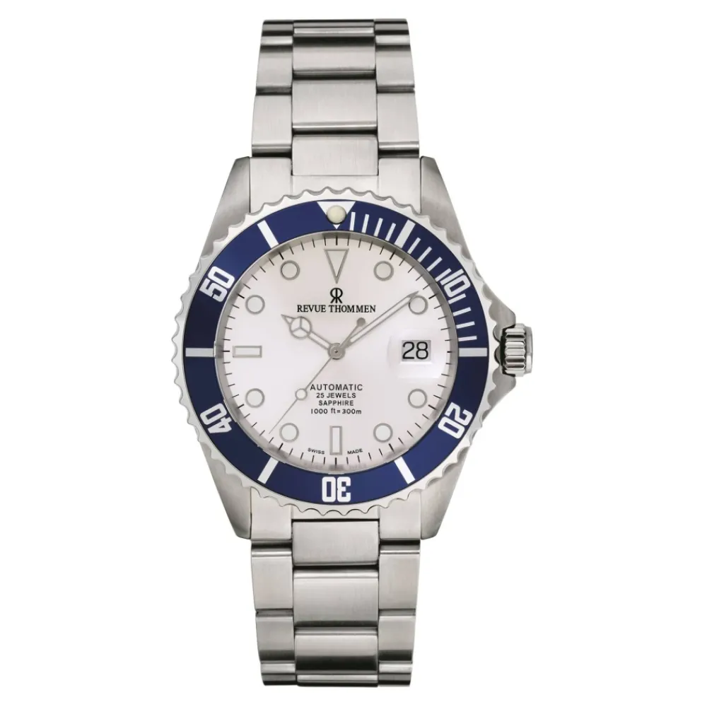 Heren Revue Thommen Horloges^Automatisch Duikhorloge Blauwe Lunette