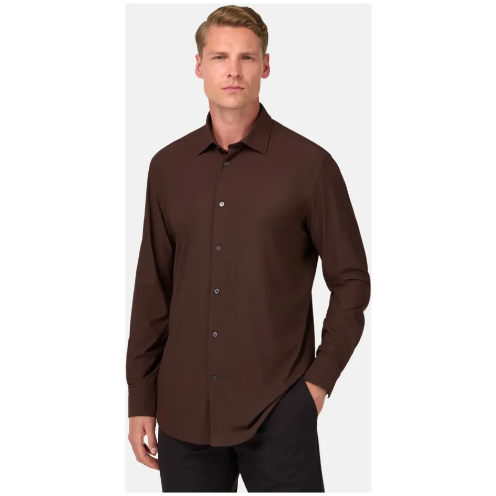 Heren Boggi Milano B TECH Slim Fit Stretch Nylon Overhemd