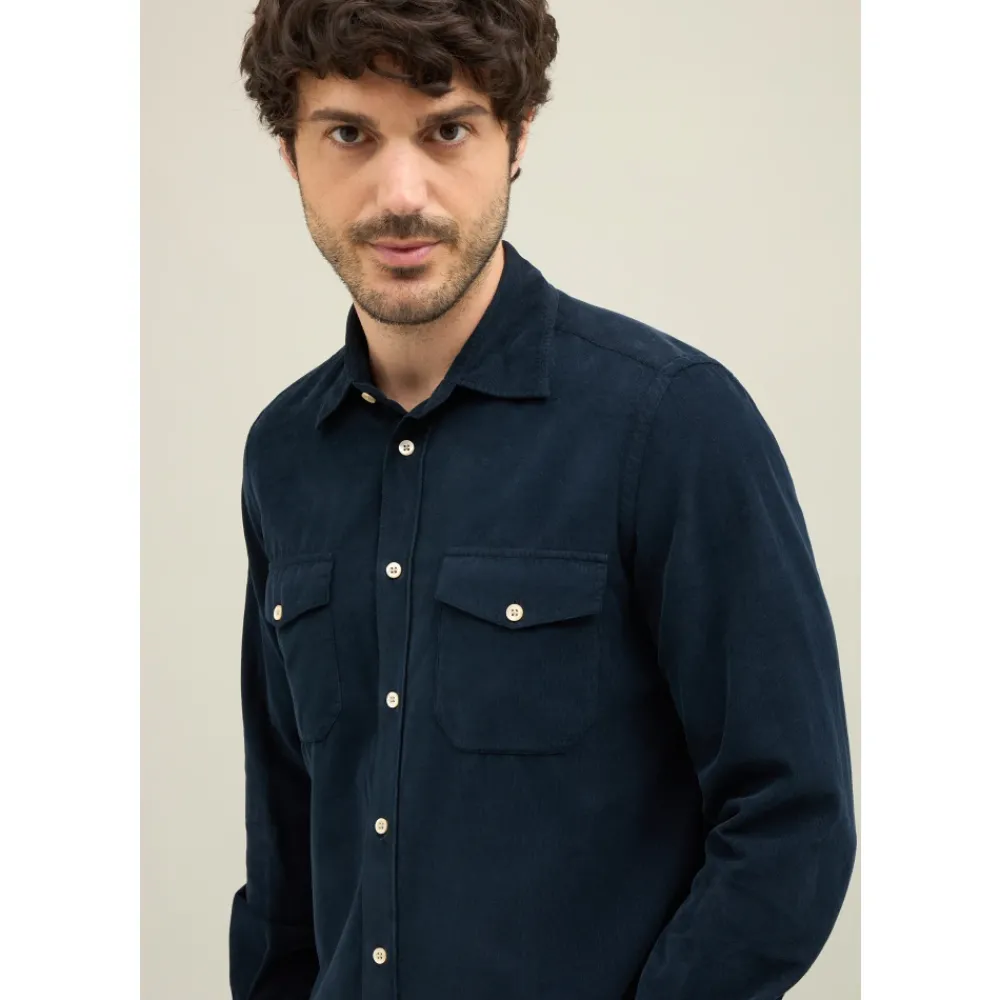 Heren Boglioli Overhemden^Baby Corduroy Western Overhemd
