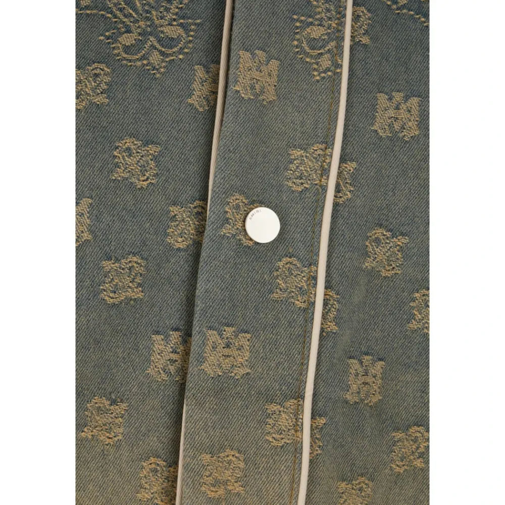 Heren Amiri Bandana Jacquard Denim Shirt