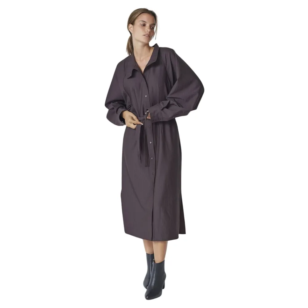 DAMES Co'Couture Batwing Jurk met Pinstripe Print