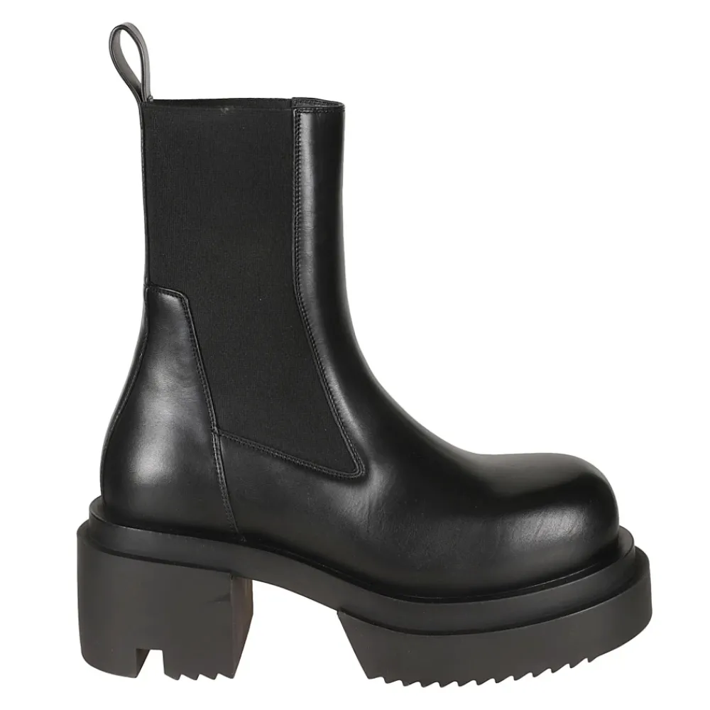 DAMES Rick Owens Chelseaboots^Beatle Bogun leren laarzen