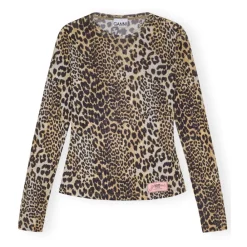 DAMES Ganni Bedrukte Mesh Long Sleeve Trui