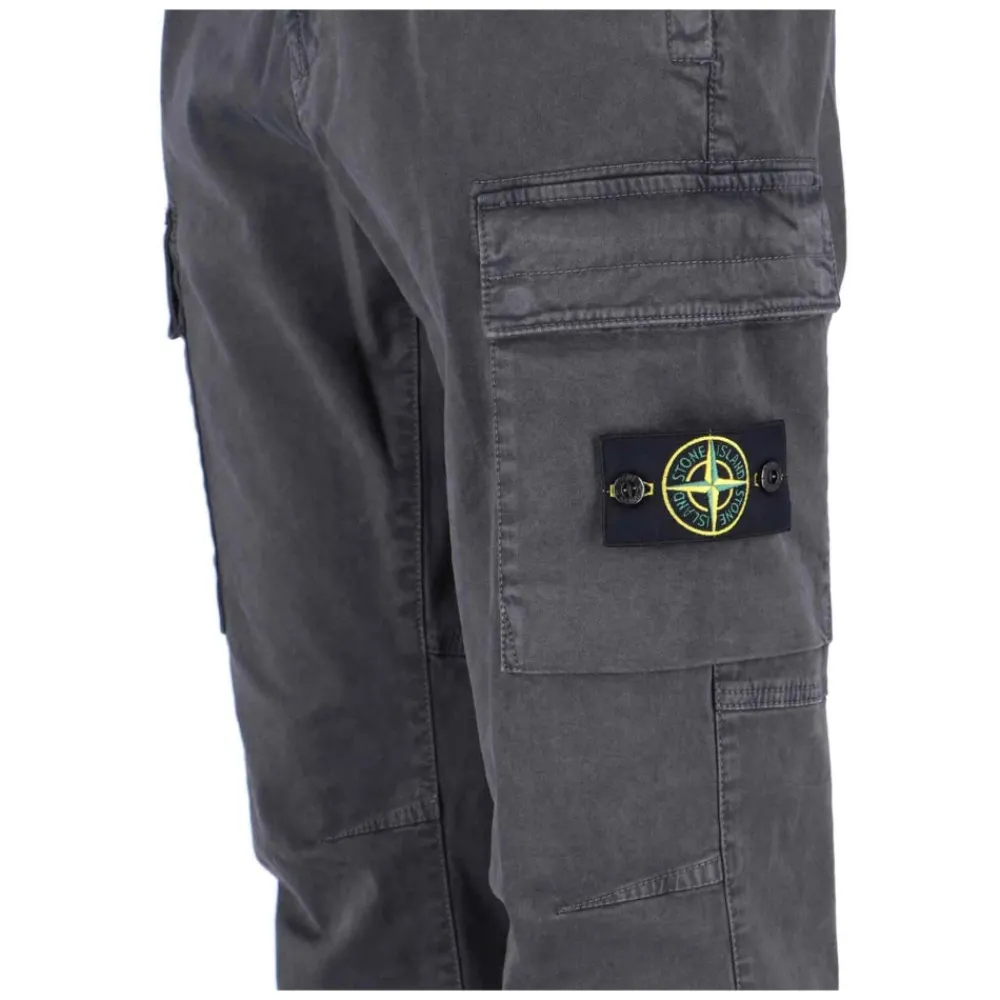 Heren Stone Island Broeken^Beige Broek met Badge