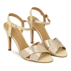 DAMES Kazar en gouden sandalen met gekruiste bandjes