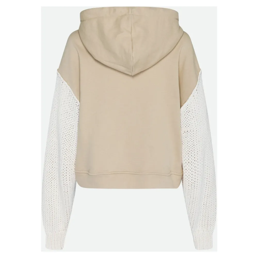 DAMES Twinset Hoodies & Sweatvesten^Katoenen Hoodie met Gebreide Mouwen