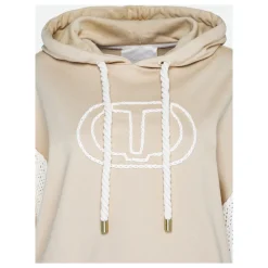 DAMES Twinset Hoodies & Sweatvesten^Katoenen Hoodie met Gebreide Mouwen