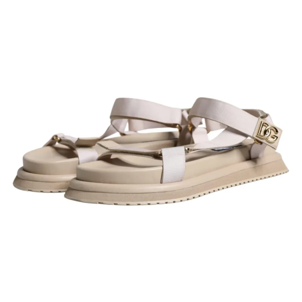 Heren Dolce & Gabbana Sandalen^Leren Band Sandalen met Rubber
