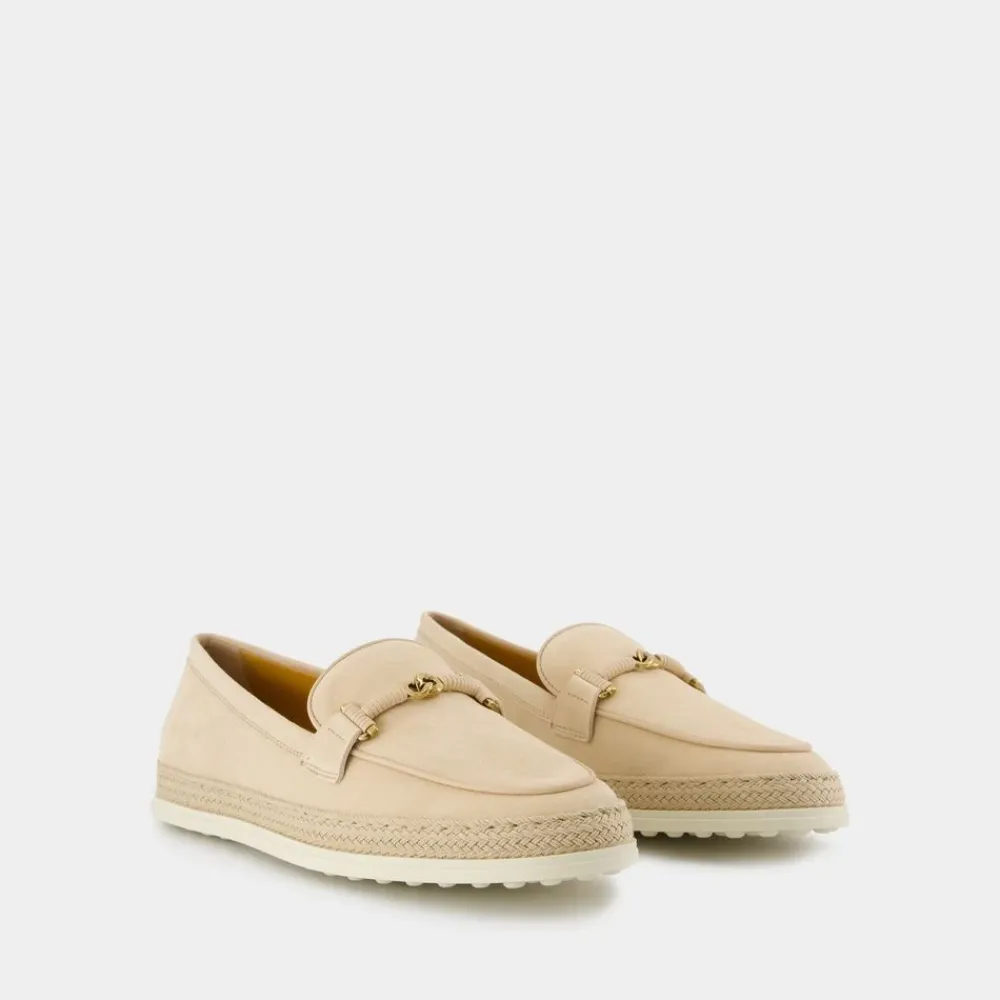 DAMES Tod's Loafers^Raffia Loafer Slip-On Ronde Neus