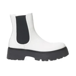 DAMES Alexander McQueen Bicolor Chelsea laarzen geborsteld leer