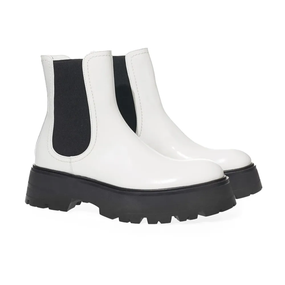 DAMES Alexander McQueen Bicolor Chelsea laarzen geborsteld leer