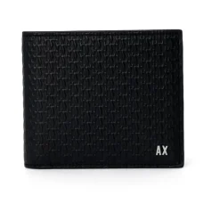Heren Armani Exchange Portefeuilles^Bifold Wallet AX Embossed Leather