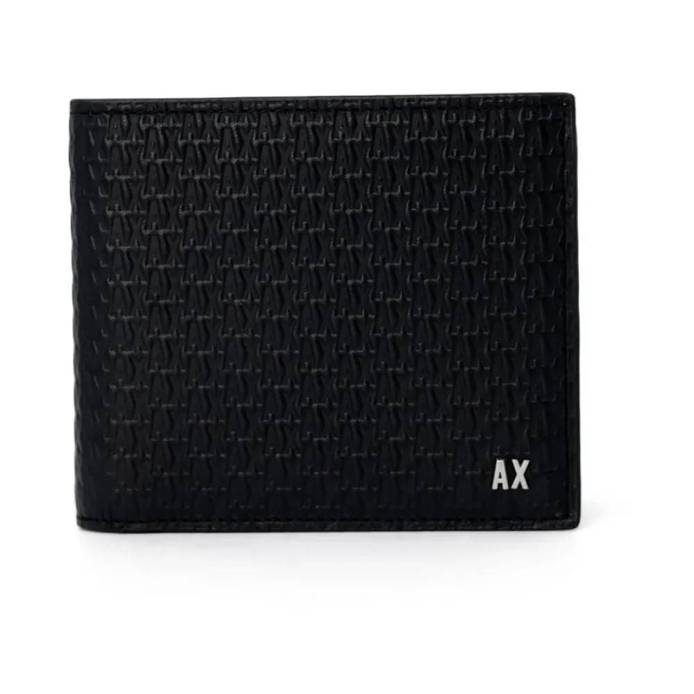 Heren Armani Exchange Portefeuilles^Bifold Wallet AX Embossed Leather