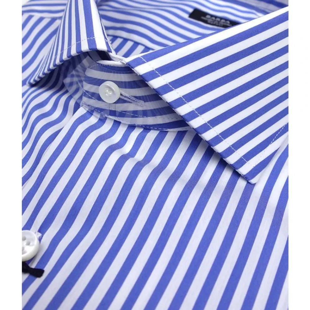 Heren Barba Napoli en wit gestreept overhemd - Culto model