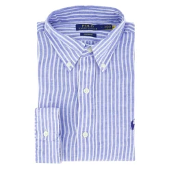 Heren Polo Ralph Lauren Gestreept Linnen Casual Overhemd