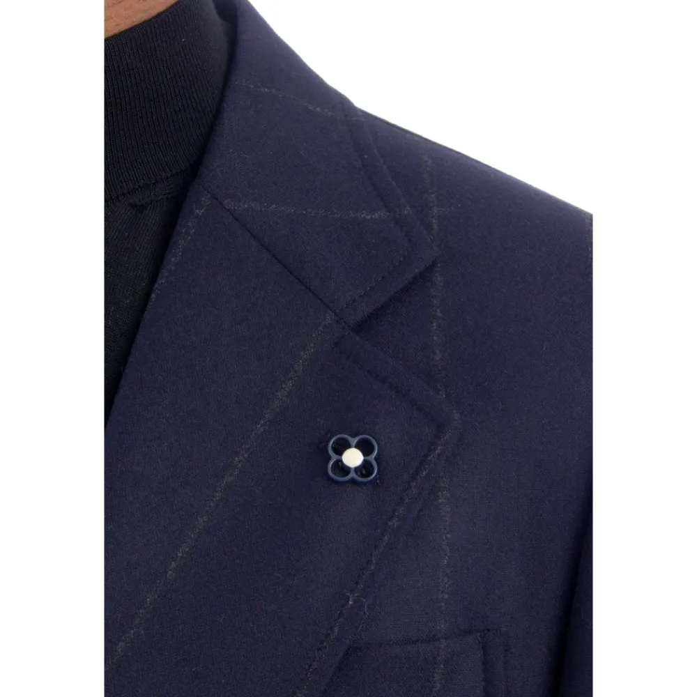 Heren Lardini Gestreept Wol-Cashmere Jurkje