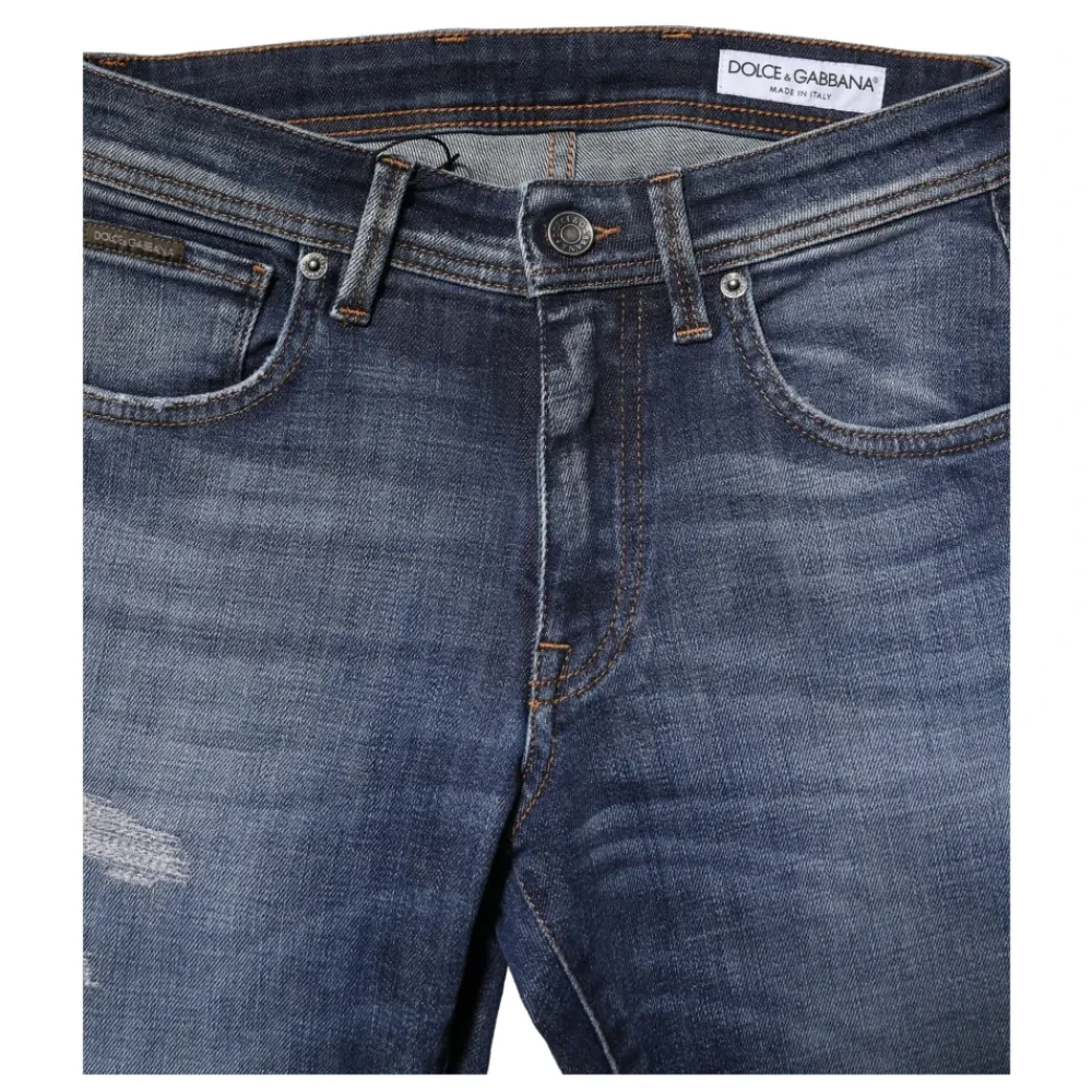 Heren Dolce & Gabbana Gewassen Slim Fit Denim Jeans