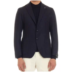 Heren Tagliatore Kostuums^Geweven Jas met Spiegelrevers