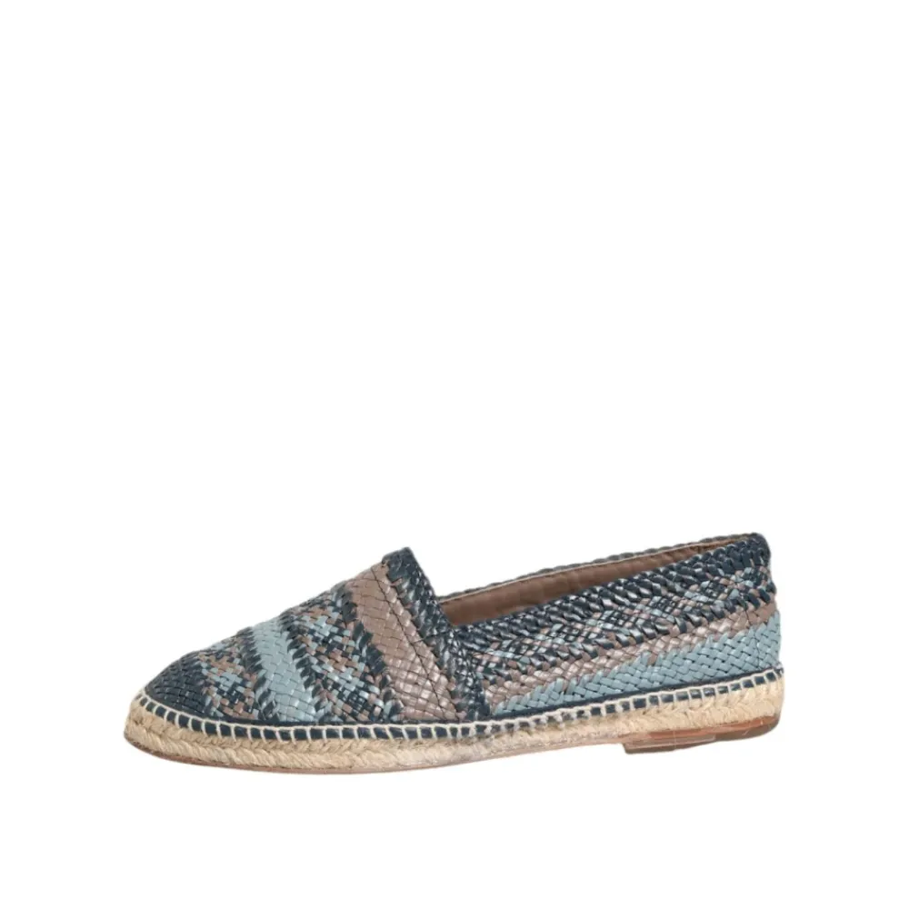 Heren Dolce & Gabbana Espadrilles^Grijs Geweven Leren Espadrilles