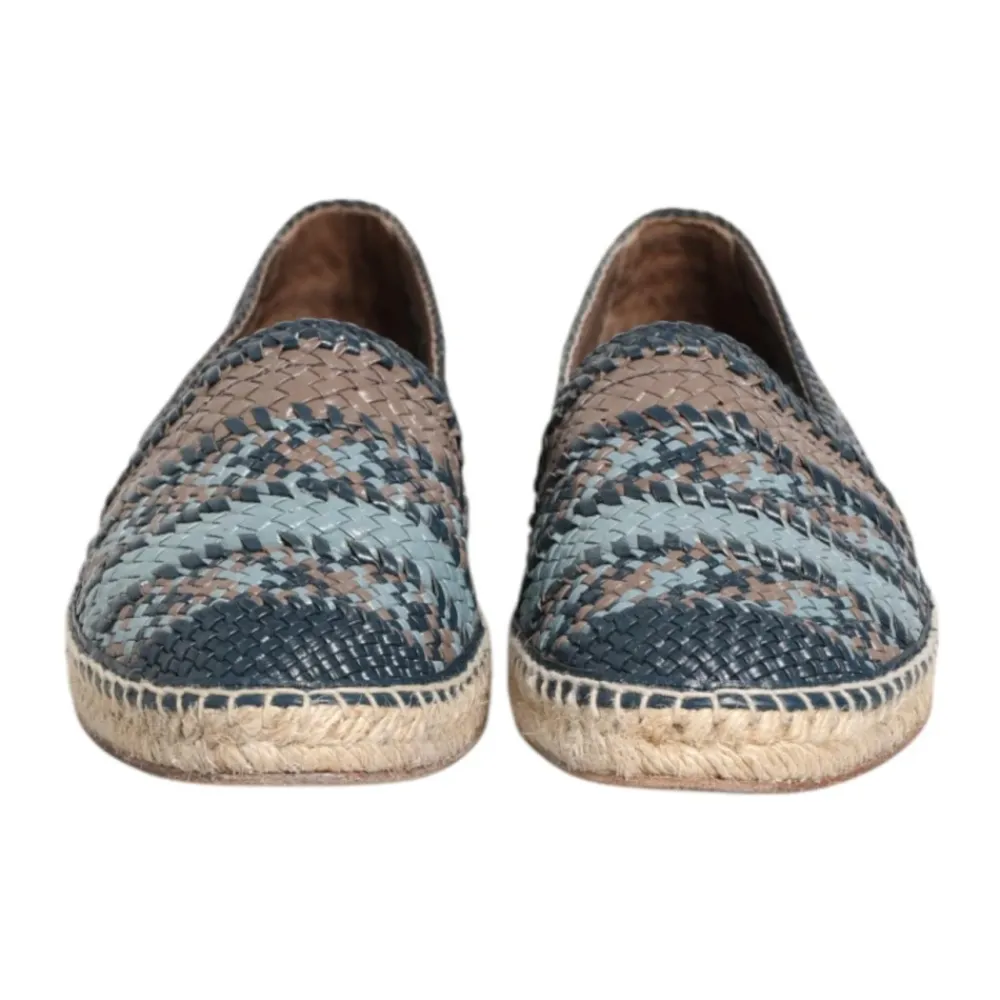 Heren Dolce & Gabbana Espadrilles^Grijs Geweven Leren Espadrilles