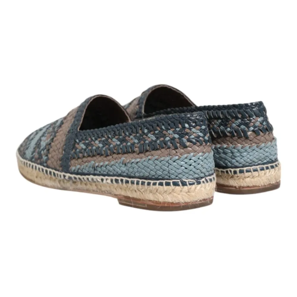 Heren Dolce & Gabbana Espadrilles^Grijs Geweven Leren Espadrilles