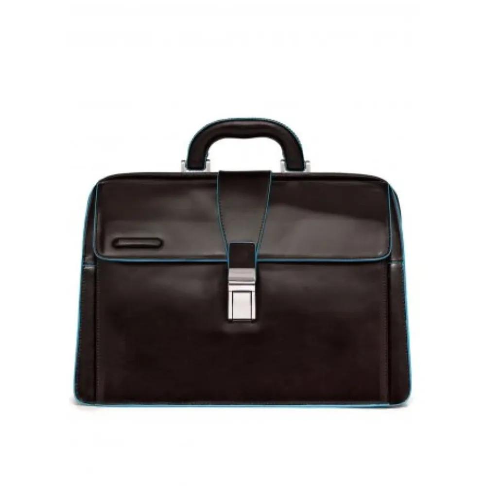 DAMES Piquadro Blauw Vierkant Leren Dokterstas