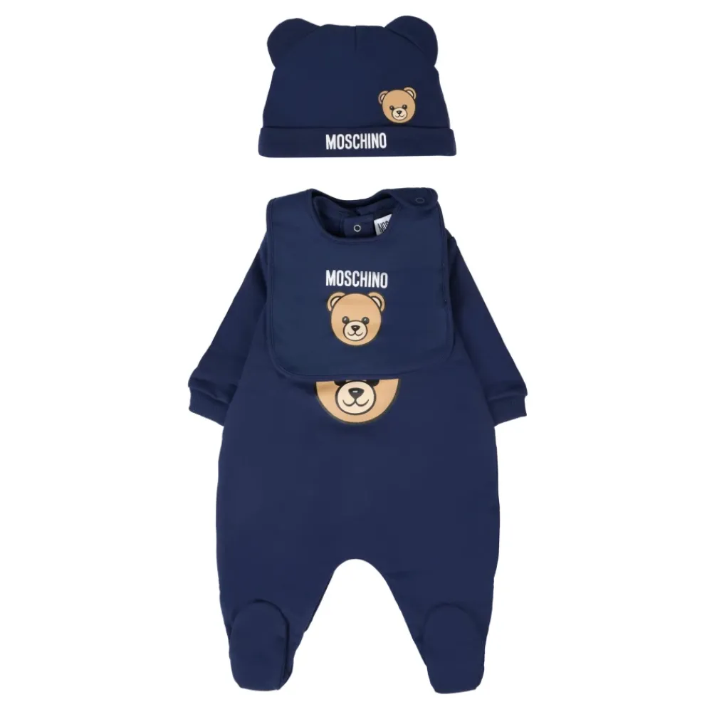 Moschino e Baby Rompers Set met Teddybeerprint