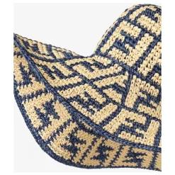 DAMES Fendi Blauwe breedgerande katoenen hoed