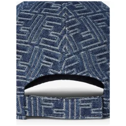 Heren Fendi Petten^e Denim Baseballpet Gemaakt in Italië