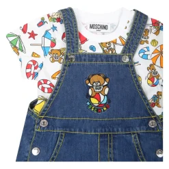 Moschino Jumpsuits^Blauwe Denim Overall met Teddy Bear